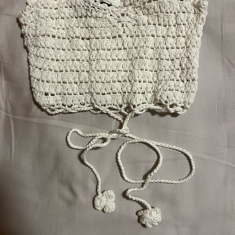 Women's Cream Crochet Top - Picture 2 of 2